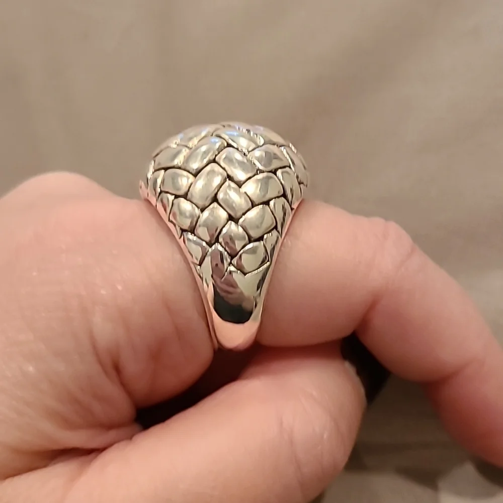 Sterling silver dome weave ring - Picture 2 of 7